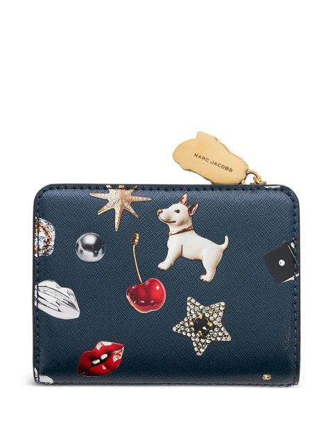 Marc Jacobs The Trinket printed leather wallet - Blue