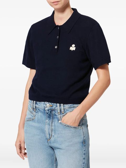 MARANT ÉTOILE Althea button logo polo top - Blue