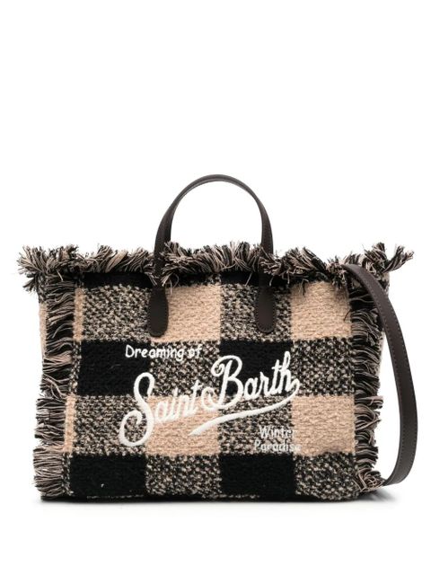 MC2 Saint Barth Colette gingham-check tote bag - Brown - zdjęcie produktu nr 1