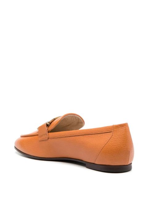 Tod's Kate gold-chain leather loafers - Orange