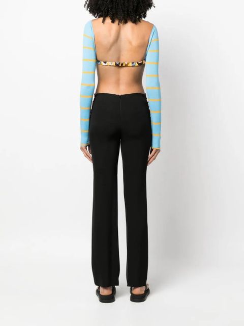 PUCCI stripe-jacquard wool cropped top - Blue