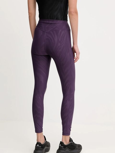 adidas Performance legginsy treningowe Optime damskie kolor fioletowy z nadrukiem JX3126 - zdjęcie produktu nr 2