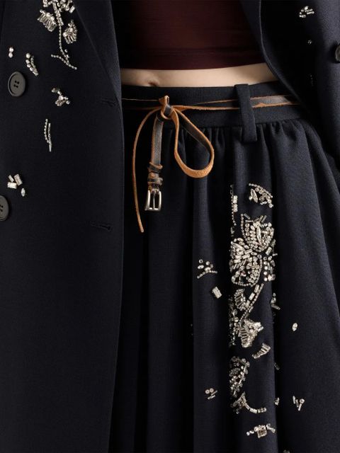 Prada pleated embellished skirt - Blue