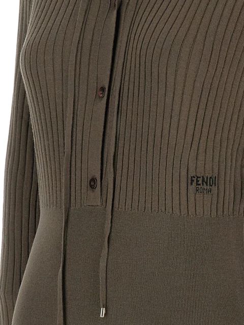 FENDI ribbed embroidered knitwear - Brown - zdjęcie produktu nr 1
