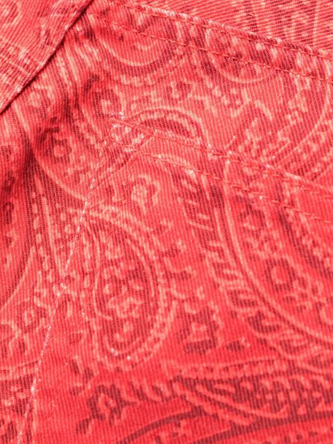 ETRO paisley-print denim shorts - Red