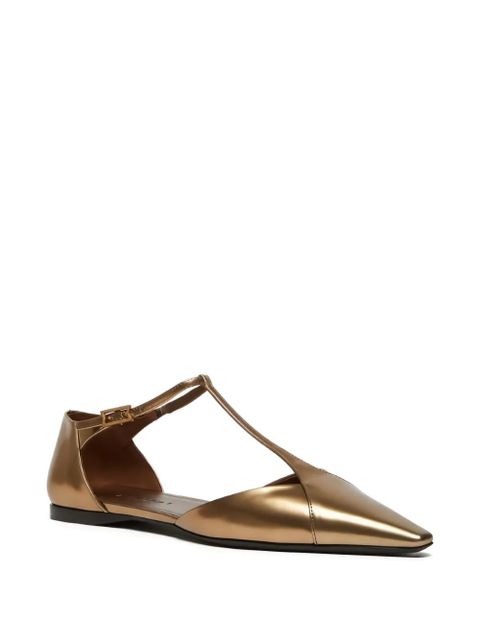 Max Mara metallic pointed-toe ballet flats - Gold - zdjęcie produktu nr 2