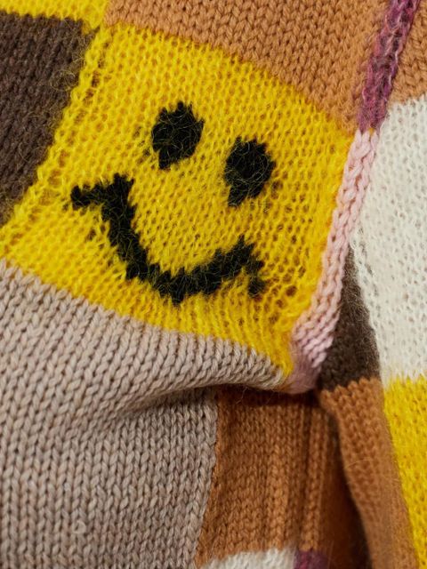 Moschino patchwork-pattern cardigan - Brown