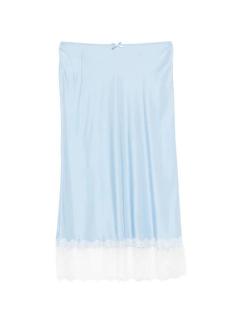 Moschino lace-trim midi skirt - Blue - zdjęcie produktu nr 1