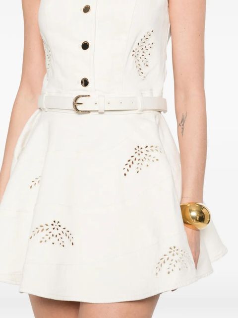 Self-Portrait cutout belted mini dress - Neutrals