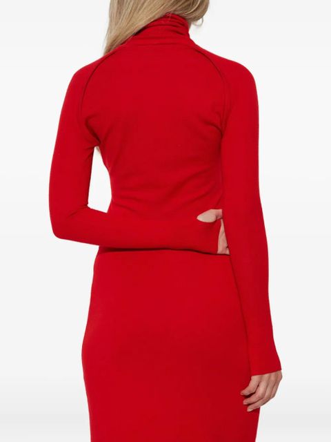 Victoria Beckham wool high neck top - Red