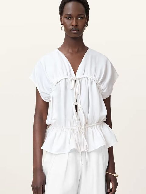 AllSaints bluzka REMY damska kolor biały W105PC - zdjęcie produktu nr 1