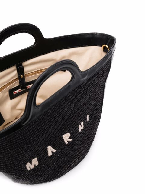 Marni Tropicalia logo-embroidered tote bag - Black