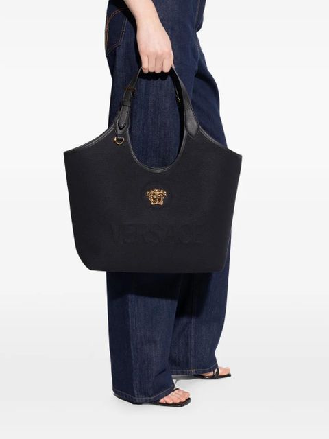 Versace Medusa-appliqué tote bag - Black
