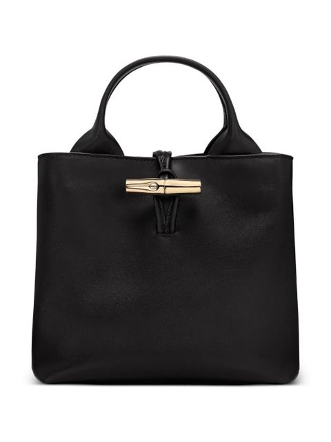 Longchamp small Le Roseau bamboo clasp leather tote bag - Black - zdjęcie produktu nr 1