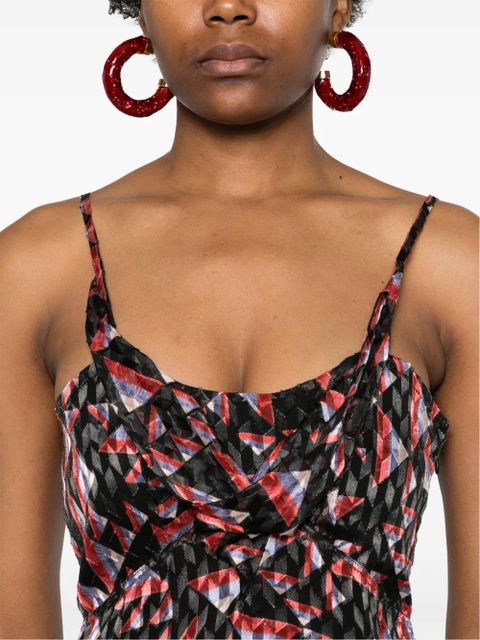 ISABEL MARANT Kalisia geometric-print tank top - Black