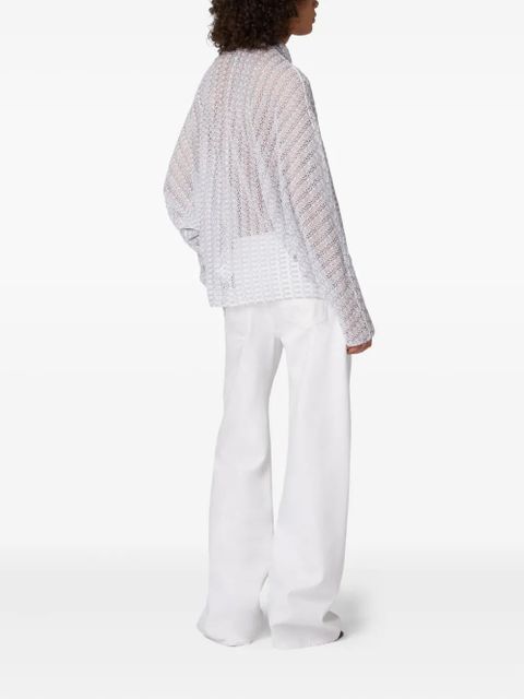 Missoni sash-collar lamé blouse - Silver