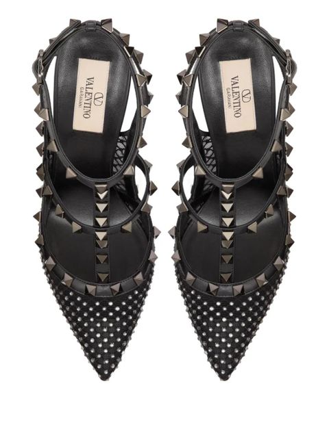 Valentino Garavani 100mm Rockstud mesh pumps - Black