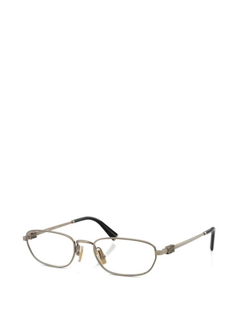 Miu Miu Eyewear oval-frame glasses - Gold - zdjęcie produktu nr 2
