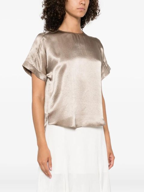 Simkhai satin short-sleeve blouse - Neutrals