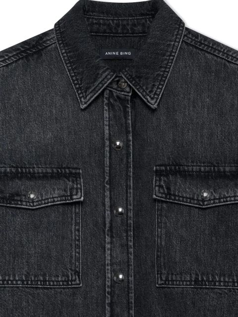 ANINE BING Paxton double-pocket denim shirt - Black