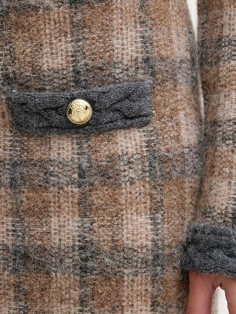 Joop! spódnica z dodatkiem wełny kolor brązowy midi ołówkowa 30048472