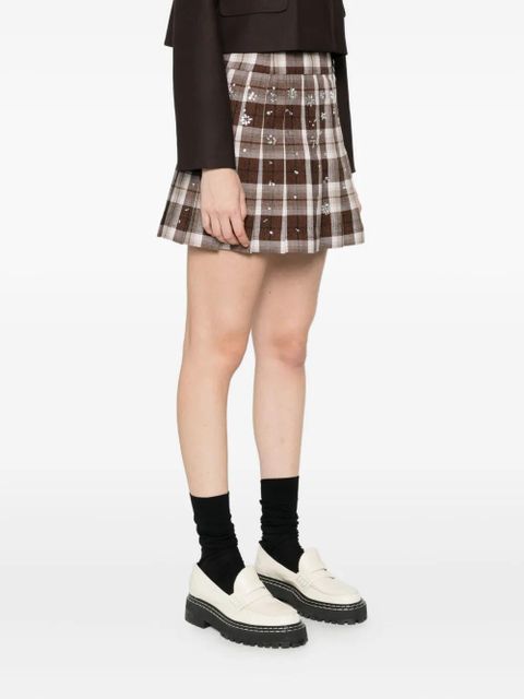 Maje check-pattern belted skirt - Brown - zdjęcie produktu nr 2