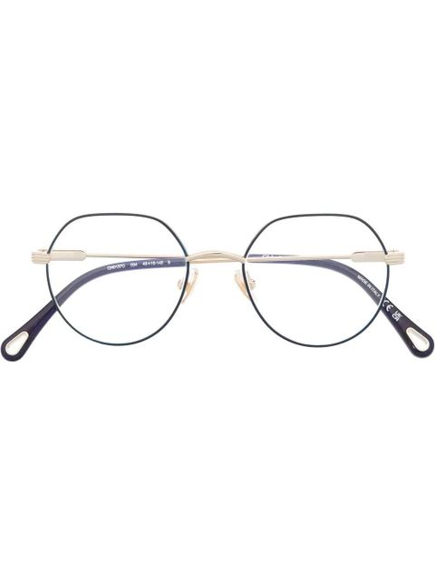 Chloé Eyewear Benjamine round-frame glasses - Gold - zdjęcie produktu nr 1