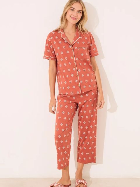 women'secret piżama bawełniana damska kolor pomarańczowy bawełniana 3139909 - zdjęcie produktu nr 1