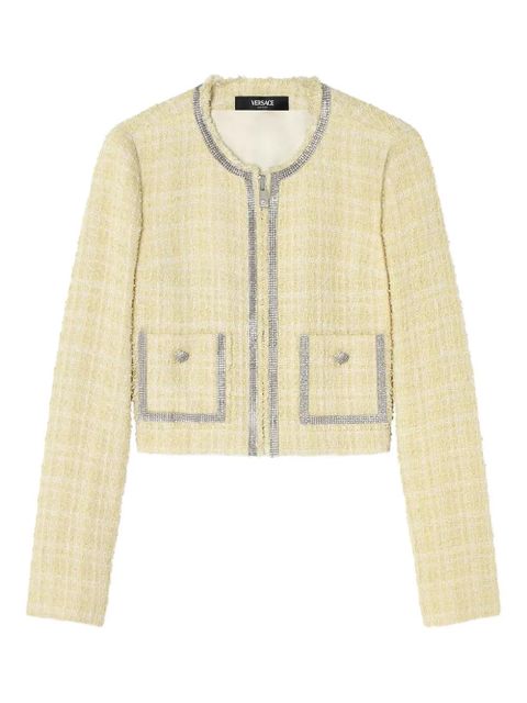 Versace crystal-embellished tweed jacket - Neutrals - zdjęcie produktu nr 1