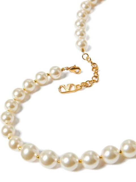 Valentino Garavani VLogo Signature pearl necklace - Gold - zdjęcie produktu nr 2