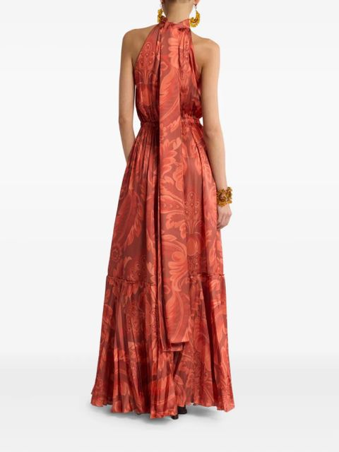 ETRO floral-print pleated maxi dress - Red