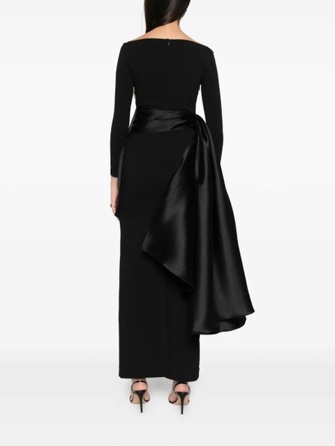 Solace London Kiana off-shoulder draped-detail maxi dress - Black