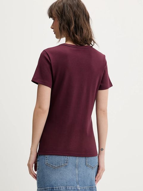 HUGO t-shirt Deloris damski kolor bordowy 50512002