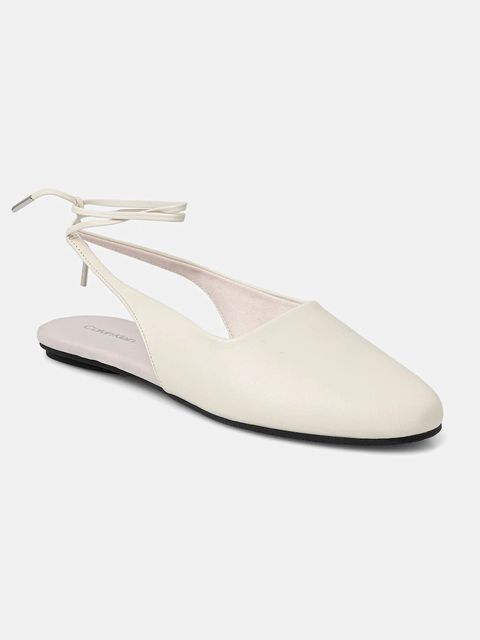 Calvin Klein baleriny skórzane BALLERINA SLING BACK LTH - zdjęcie produktu nr 1