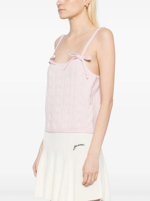 GANNI bow detailing vest - Pink