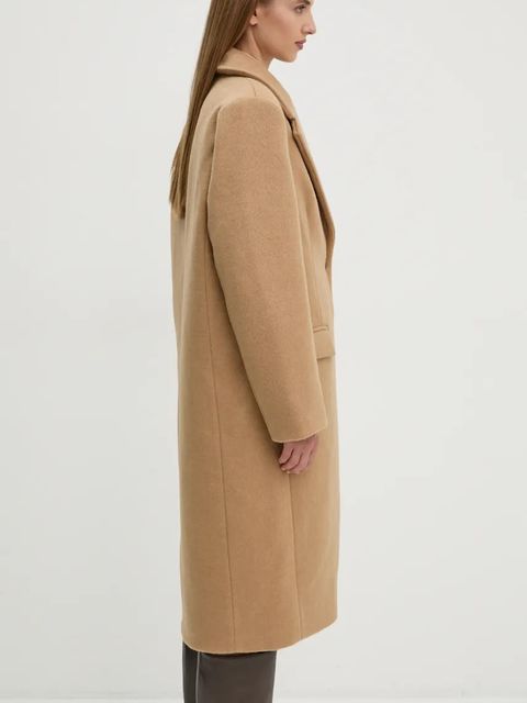 2NDDAY płaszcz z domieszką wełny Miguel kolor beżowy przejściowy 2245110123