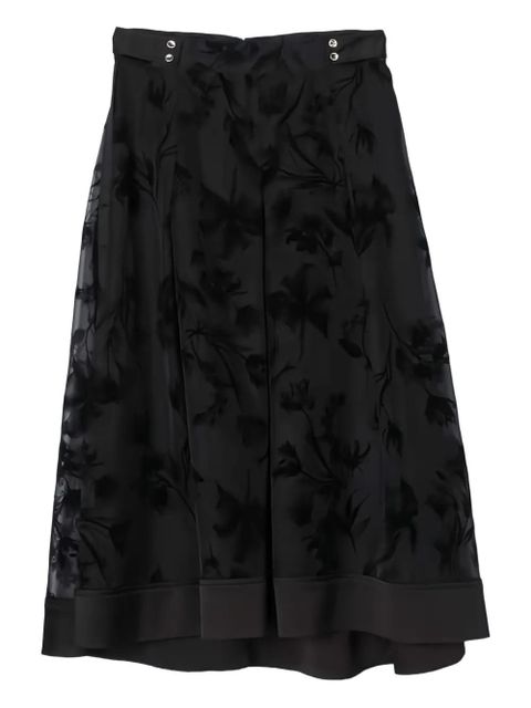 3.1 Phillip Lim embossed-florals midi skirt - Black - zdjęcie produktu nr 1