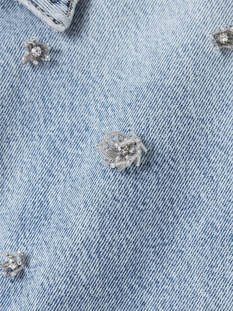 AllSaints kurtka jeansowa bawełniana HETTIE kolor niebieski przejściowa oversize W106PC