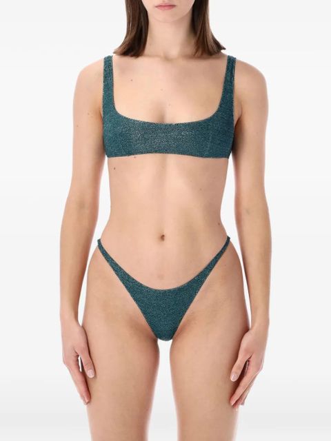 Oséree glitter-finish bikini - Green