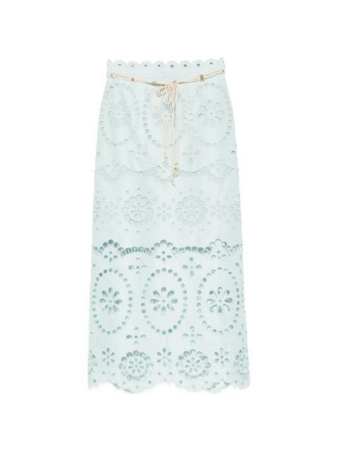 ZIMMERMANN Awaken embroidered midi skirt - Blue - zdjęcie produktu nr 1