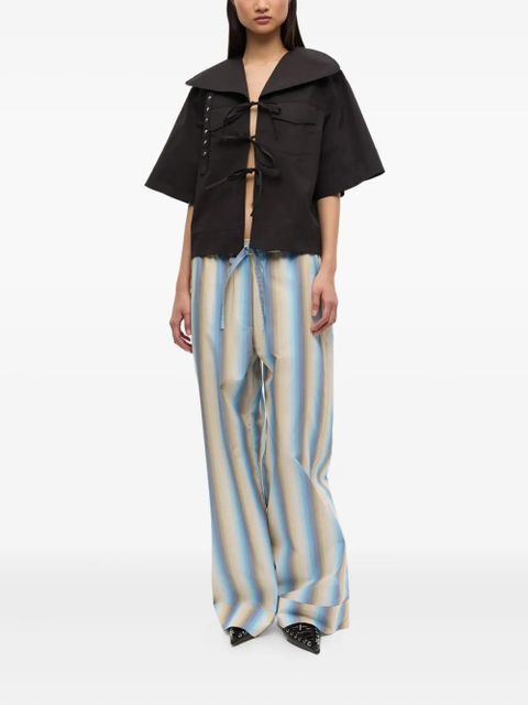 GANNI striped trousers - Neutrals