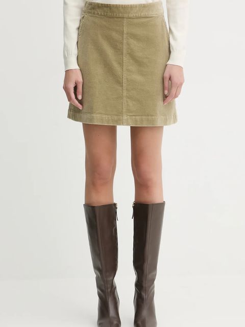 Marc O'Polo spódnica sztruksowa kolor zielony mini rozkloszowana 5000007099 - zdjęcie produktu nr 1