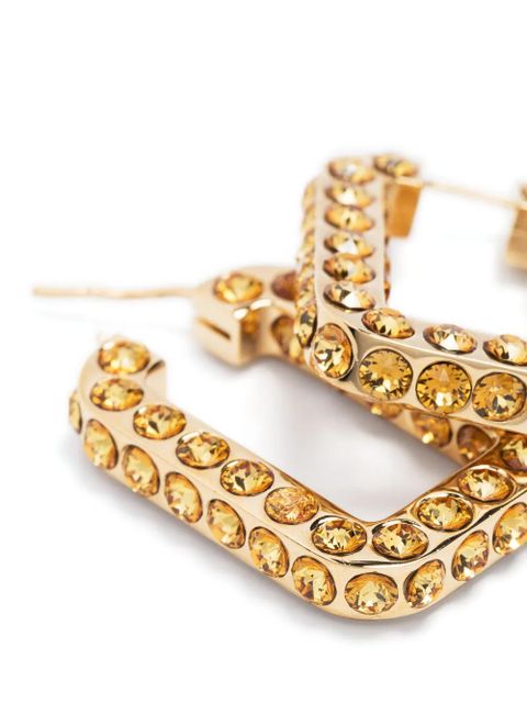 Amina Muaddi Charlotte crystal-embellished hoop earrings - Gold