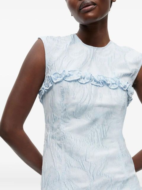 GANNI cloqué corset mini dress - Blue