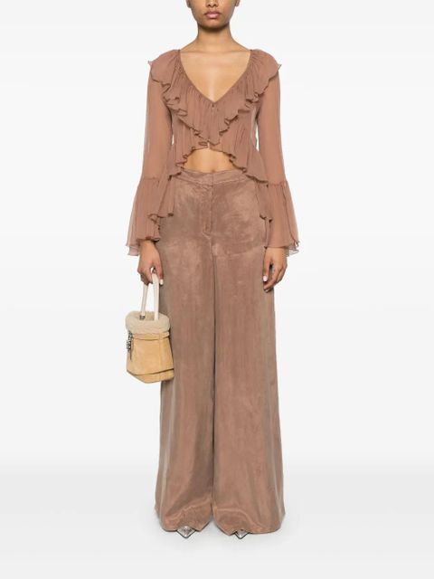 Blumarine gabardine trousers - Brown - zdjęcie produktu nr 2