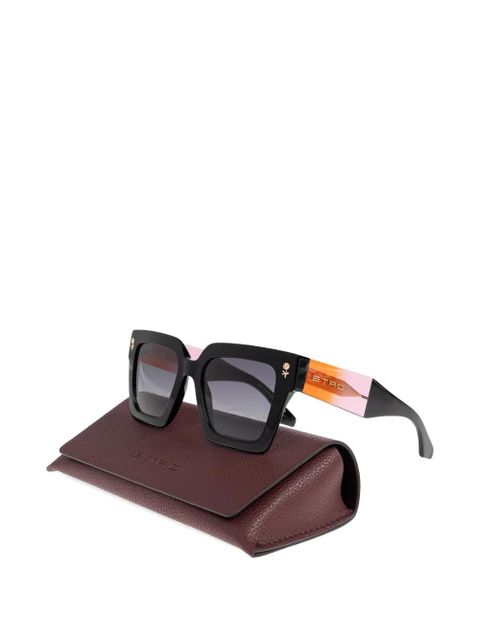 ETRO flower-detail square-frame sunglasses - Black - zdjęcie produktu nr 2
