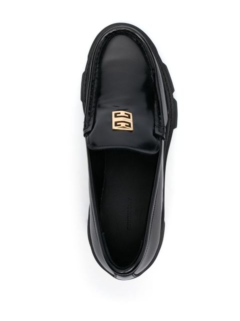 Givenchy logo-plaque leather loafers - Black
