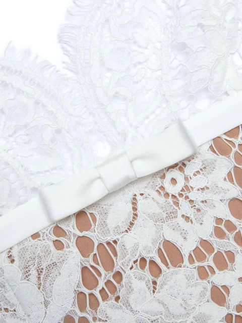 Self-Portrait floral-lace long-sleeve midi dress - White