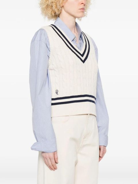 Lauren Ralph Lauren striped V-neck vest - Neutrals