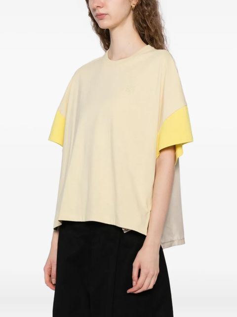 LOEWE logoed cotton and silk t-shirt - Yellow - zdjęcie produktu nr 2